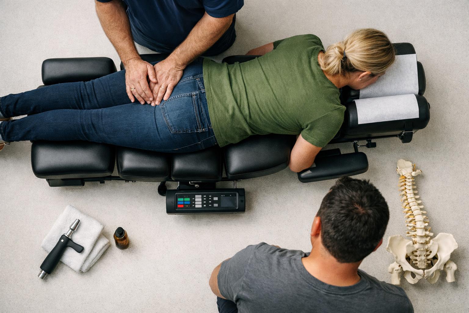 Chiropractic Table in Chiropractor: Chiropractic Table is a specialized medical device designed to support patients during...